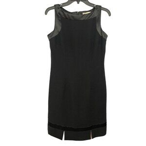 AMANDA SMITH Little Black Dress Size 6 Sleeveless Mini Bottom Splits Semi-Formal